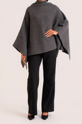 Cape en maille grise