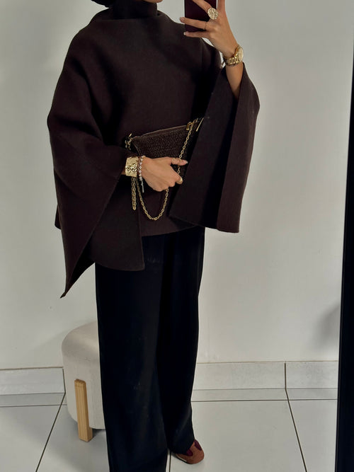 Cape en maille Brown